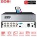 ZOSI 8CH 1080P Surveillance DVR Video Recorders with 1TB Hard Drive Supports 4-in-1 HD-TVI CVI CVBS AHD 960H Security Cameras Motion Detection Remote Viewing Hard Wired