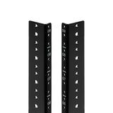 NavePoint 9U Vertical Rack Rail Pair DIY Kit with Hardware Black