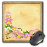 3dRose Flowers with Ladybugs and Butterflys Mouse Pad 8 by 8 inches