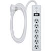 GE 6-Outlet Surge Protector Power Strip 10 ft. Extension Cord White