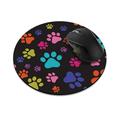 WIRESTER 7.88 inches Round Standard Mouse Pad Non-Slip Mouse Pad for Home Office and Gaming Desk - Multicolor Paws Dog