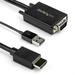 Startech.com 6ft Vga To Hdmi Converter Cable With Audio Support & Analog To Video Adapter Cable To Connect A Vga Pc To Hdmi Display 1080p Male To Male Monitor Cable - Supports Wide Displays