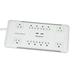 Monoprice Power & Surge - 12 Outlet Surge Protector Power Strip With 2 Built In 2.1A USB Charger Ports - 6 Feet - White | Cord UL Rated 3 420 Joules With Grounded And Protected Light Indicator