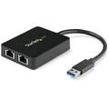 StarTech.com USB 3.0 to Dual Port Gigabit Ethernet Adapter w/ USB Port - 10/100/100 - USB Gigabit LAN Network NIC Adapter