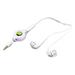 Premium Sound Retractable Headset Hands-free Earphones Mic Earbuds Headphones Wired [3.5mm] White J1D for BLU Life One X3 - Samsung Galaxy Tab A 10.1 S3 9.7 - ZTE Avid 4