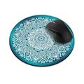 WIRESTER 7.88 inches Round Standard Mouse Pad Non-Slip Mouse Pad for Home Office and Gaming Desk - Teal & White Mandala