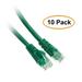 eDragon Cat5e Green Ethernet Patch Cable Snagless/Molded Boot 6 Feet 10 Pack