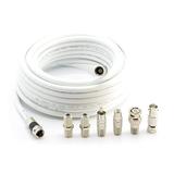 THE CIMPLE CO - 15 RG6 White & 6 Universal Coaxial Cable Connector Ends - F81 RCA BNC Adapters