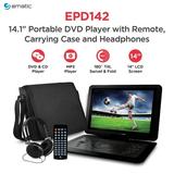 Ematic 14.1 Portable DVD Player with Matching Headphones and Carrying Bag - EPD142bl