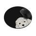 WIRESTER 7.88 inches Round Standard Mouse Pad Non-Slip Mouse Pad for Home Office and Gaming Desk - White Toy Poodle