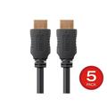 Monoprice HDMI Cable - 4 Feet - Black (5-Pack) High Speed 4K@60Hz HDR 18Gbps YCbCr 4:4:4 28AWG Compatible with UHD TV and More - Select Series