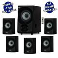 Acoustic Audio AA5172 700W Bluetooth Home Theater 5.1 Speaker System with FM Tuner USB SD Card Remote Control Powered Sub (6 Speakers 5.1 Channels Black with Gray)