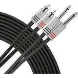 Livewire Advantage Interconnect Dual Cable RCA Male to 1/4 TS Male 3 ft. Black