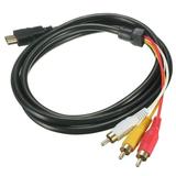 HDMI to RCA Cable HDMI Male to 3 RCA AV Cable Cord Adapter Transmitter for HDTV DVD HD 1080P 5Ft 1.5M