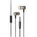 Super Sound Metal 3.5mm Stereo Earbuds/ Headset Compatible with iPad Air (2019) Air 2/ Air 9.7 (2018 2017) 2 4th gen (Gold) - w/ Mic