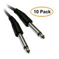 C&E 1/4 Inch Mono Patch Cable 1/4 Male 25 Feet 10 Pack