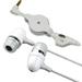 Retractable Headset Hands-free Earphones w Mic Dual Metal Earbuds Headphones In-Ear Wired [3.5mm] [White] Y1O for Samsung Galaxy NotePRO 12.2 On5 Prevail LTE S4 S5 Active Mini Sport (SM-G860P)