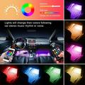 LNGOOR 4PCS 48 LED Interior Lights DC 12V Multicolor Music Car Strip Light Under Dash Lighting Kit with Sound Active Function and Wireless Remote Bluetooth APP Music Control