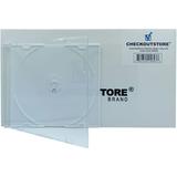 (50) CheckOutStore Slimline Single 1-Disc CD Jewel Cases (White)