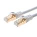 25FT White U/FTP CAT 7 Gold Plated Shielded Ethernet RJ45 Cable 10 Gigabit Ethernet Network Patch Cord (25ft white)