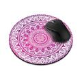 WIRESTER 7.88 inches Round Standard Mouse Pad Non-Slip Mouse Pad for Home Office and Gaming Desk - Purple & White Mandala