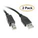 C&E USB 2.0 Printer/Device Cable Black Type A Male to Type B Male 1 Feet 2 Pack