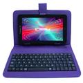 LINSAY 7 2GB RAM 64GB Storage Android 13 Wi-Fi Tablet Bluetooth with Keyboard Purple PU leather Case BUNDLE