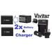 2-Pcs NP-FV70 Battery & Rapid Charger For Sony HDR-CX230 HDR-CX250 HDR-CX260