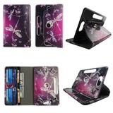 Sparkly Butterfly tablet case 7 inch for Kurio 7 7inch android tablet cases 360 rotating slim folio stand protector pu leather cover travel e-reader cash slots