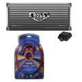 Boss Armor AR4000D 4000w Mono Car Audio Class D Power Amplifier&Remote&Amp Kit