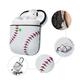 For Airpods 1 / Airpods 2 Case Airpods Leather Case Njjex Shockproof PC+PU Leather AirPods Accessories Headset Box Earphone with Cover Carabiner Keychain for Apple AirPods 1 & 2 -Baseball