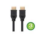 Monoprice HDMI Cable - 3 Feet - Black (3 Pack) No Logo High Speed 4K@60Hz HDR 18Gbps YCbCr 4:4:4 32AWG CL2 Compatible with UHD TV and More - Commercial Series