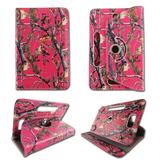 Camo pink Pintree folio tablet Case for Samsung Galaxy Tab A 8 inch android tablet cases 8 inch Slim fit standing protective rotating universal PU leather standing cover