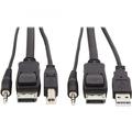 Tripp Lite by Eaton DisplayPort KVM Cable Kit 3 in 1 - 4K DisplayPort USB 3.5 mm Audio (3xM/3xM) 4:4:4 10 ft. (3.05 m) Black - 9.84 ft KVM Cable for KVM Switch Computer - First End: 1 x Mini-phone...