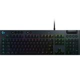 Logitech G815 LIGHTSYNC RGB Mechanical Gaming Keyboard with Low Profile GL Linear key switch 5 programmable G-keys USB Passthrough dedicated media control - Linear Black