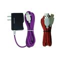 smavco Bundle AC to DC Wall Travel Home Power Charger Adapter and Red Data Sync USB Cable for NABi Jr and NABi XD Tablets both 6.5 Feet (2 Meter) long (Purple)