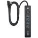 GE 4-Outlet 2-USB Surge Protector 6ft. Black â€“ 37465