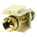 Construct Pro Gold-Plated Speaker Binding Post Keystone Insert (Light Almond with Black Band)