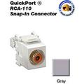 Leviton 40735-ROG RCA-110 QuickPort Snap-In Connector - Gray