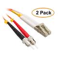 eDragon Fiber Optic Cable LC/ST Multimode Duplex 50/125 3 Meter (10 Foot) 2 Pack