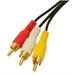 3ft 3 Wire RCA GENERAL DUTY Composite Video with Audio Gold Plated Cables