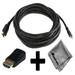 Olympus OM-D E-M5 Compatible 15ft HDMIÂ® to HDMIÂ® Mini Connector Cable Cord PLUS HDMIÂ® Male to HDMIÂ® Mini Female Adapter with Huetron Microfiber Cleaning Cloth