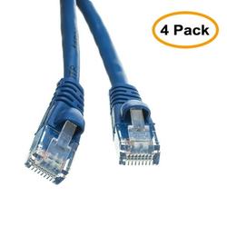 eDragon CAT5E Hi-Speed LAN Ethernet Patch Cable Snagless/Molded Boot 25 Feet Blue Pack of 4