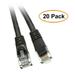 C&E Cat5e Black Ethernet Patch Cable Snagless/Molded Boot 4 Feet 20 Pack