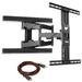 Mount Factory Heavy-Duty Full Motion TV Wall Mount - Articulating Swivel Bracket Fits Flat Screen Televisions from 42 to 70 (VESA 400 x 600 Compatible) - Tilt Swing Out Arm with 10 HDMI Cable