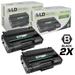 Remanufactured Replacements for Ricoh 406989 Set of 2 High Yield Black Laser Toner Cartridges