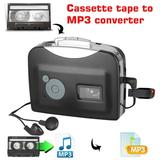 TSV Portable Cassette Player Tape to MP3 Format Converter via USB Convert Walkman Compatible with Laptop PC Earphone
