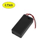 Unique Bargains 2 pcs ON/OFF Switch 2 Wires Covered Battery Holder Case for 9V Battery
