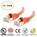 Huetronâ„¢ 10-Pack Cat 6 Ethernet Cable Cat6 Snagless Patch 1.5 Feet - Computer LAN Network Cord ORANGE