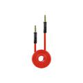 Tangle Free Flat Wire Car Audio Stereo Auxiliary Aux Cord Cable Adapter for Huawei Tap U7519 (T-Mobile) - Light Red